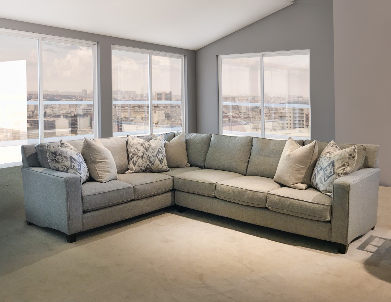 Taupe sectional outlet couch